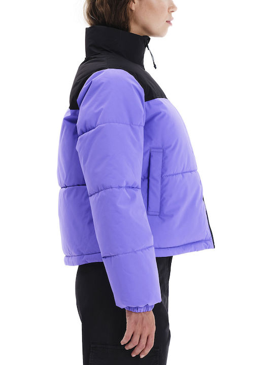Scurtă Jachetă de femei Puffer Waterproof Violet/black