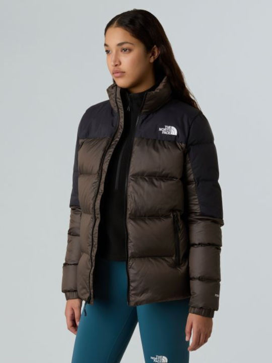 Diablo Women's Puffer Jacket for Winter Smokey Brown, Black Heather, Black