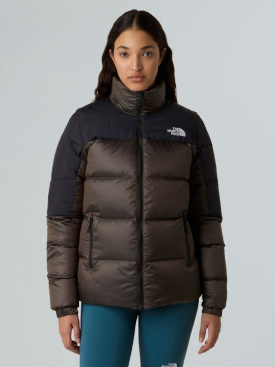 Diablo Women's Puffer Jacket for Winter Smokey Brown, Black Heather, Black