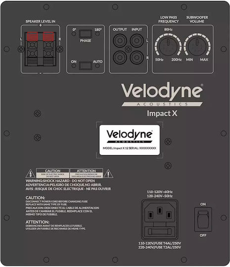 Velodyne Impact X15 Active Subwoofer with Speaker 15" 550W Black