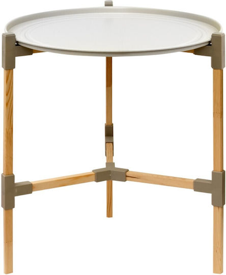 Runder Beistelltisch Beige M46xB46xH53cm