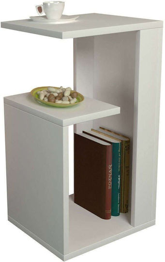 Rectangular Side Table Dawn Wooden White M35xL29.5xH60cm