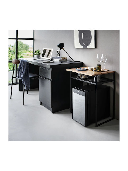 Rectangular Side Table Metal Black/brown L53xW45.2xH66cm.