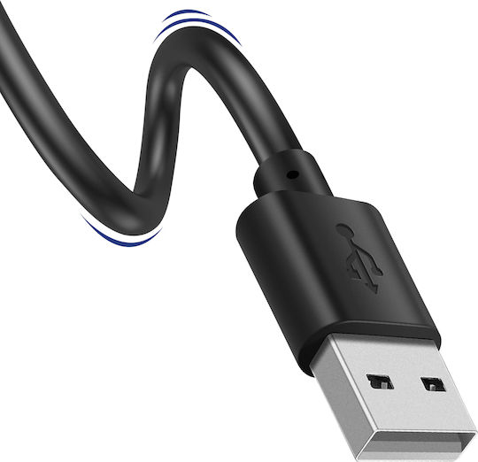 Akyga USB 2.0 Кабел USB-A мъжки - USB-A мъжки Черен 1.8м AK-USB-11