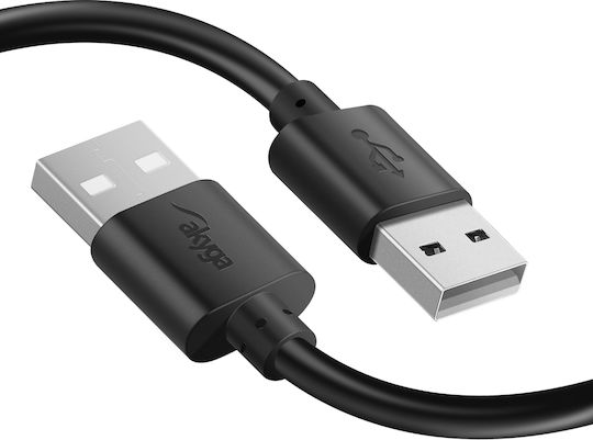 Akyga USB 2.0 Кабел USB-A мъжки - USB-A мъжки Черен 1.8м AK-USB-11