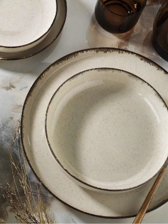 Kutahya Porselen Geschirrset aus Porzellan Beige 54Stück