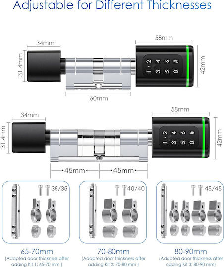 Lacăt Electronic Smart Lock în culoare Negru