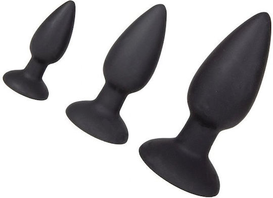 Smd Triple Challenger Butt Plug Anal Sphinx Silikon Set 3 S M L Schwarz