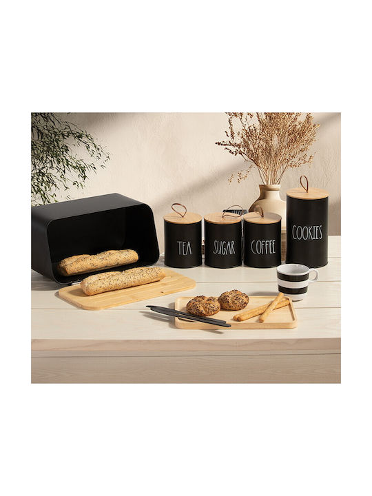 Nef-Nef Homeware Metallic Cookie Jar Black 12x12x20cm