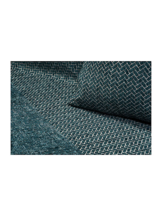 Beauty Home Σετ Ριχτάρια 3τμχ Chenille Πετρόλ 8638ΣΕΤ3