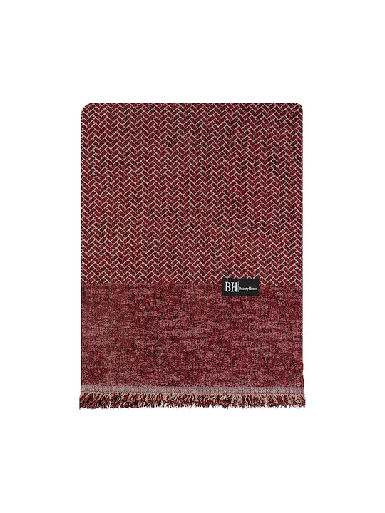 Beauty Home Ριχτάρι Τριθέσιου Καναπέ Chenille 170x290εκ. Κόκκινο 8639ΤΡΙ