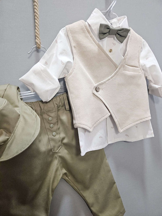 Guy Laroche Baptism Suit Beige 6 Pieces