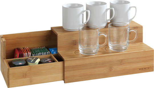 Wenko Coffee / Tea Box with Lid and Wooden Stand Brown 8000ml