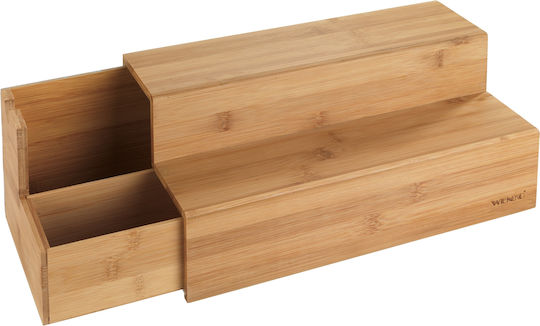 Wenko Coffee / Tea Box with Lid and Wooden Stand Brown 8000ml