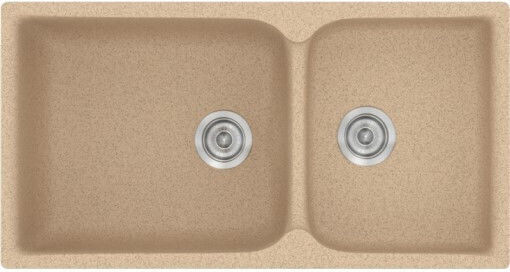 Sanitec Classic Drop-In Spüle Links aus Verbundgranulat B92xT51cm Granite Grey