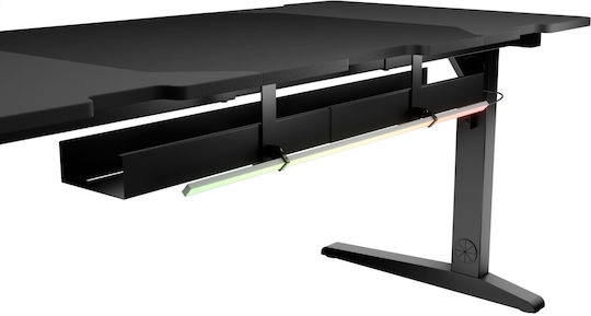 Геймърско Бюро Holm Дървено Черно С LED 160x70x75см
