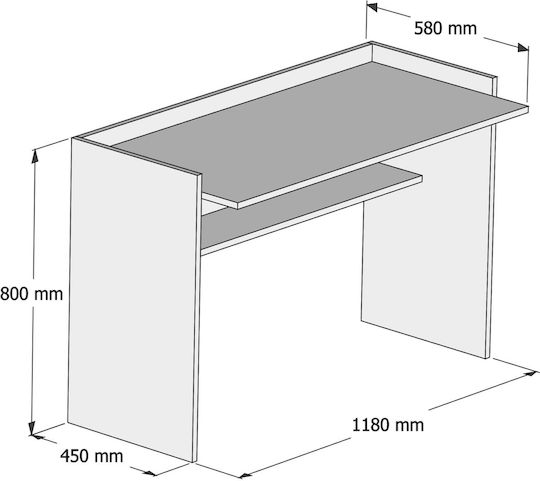 Birou White Din Lemn Alb 118x58x80cm