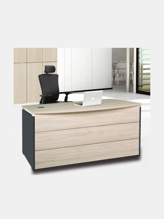 Επαγγελματικό Γραφείο Progress Ξύλινο Elm / Grey 140x80x75εκ.