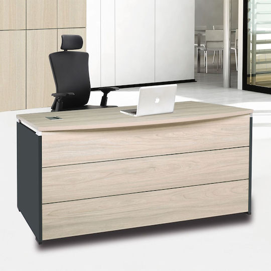 Επαγγελματικό Γραφείο Progress Ξύλινο Elm / Grey 140x80x75εκ.