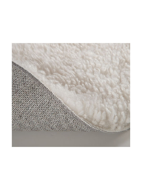 Nef-Nef Homeware Oscar Rug Rectangular Furry Off White