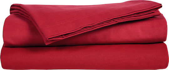 Das Home 1014 Σεντόνι King Size με Λάστιχο 180x235+35εκ. Bordo