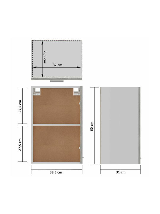 Schrank Wand Grey Concrete 39.5x31x60Stück