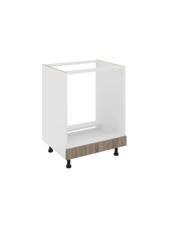 Karo Lower Oven Cabinet Stejar Sonoma Inchis/alb 60x50x80cm