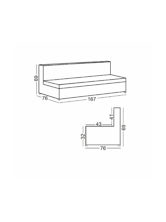 Biz Dreisitzer Sofa Bett Grün 167x75x70cm E9438,3