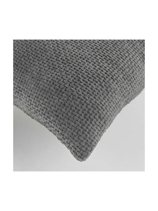 Μαξιλάρι Καναπέ L-c Leo από Βελούδο Anthracite 45x45εκ.