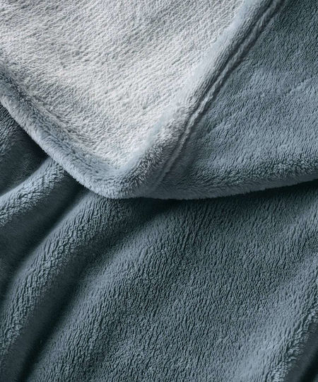 Kentia Yolanda Velvet Single Blanket 160x220cm Denim