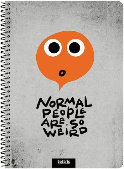 Tettris Spiral Notebook Ruled A4 120 Sheets 4 Subjects 1pcs (Μiscellaneous Designs)