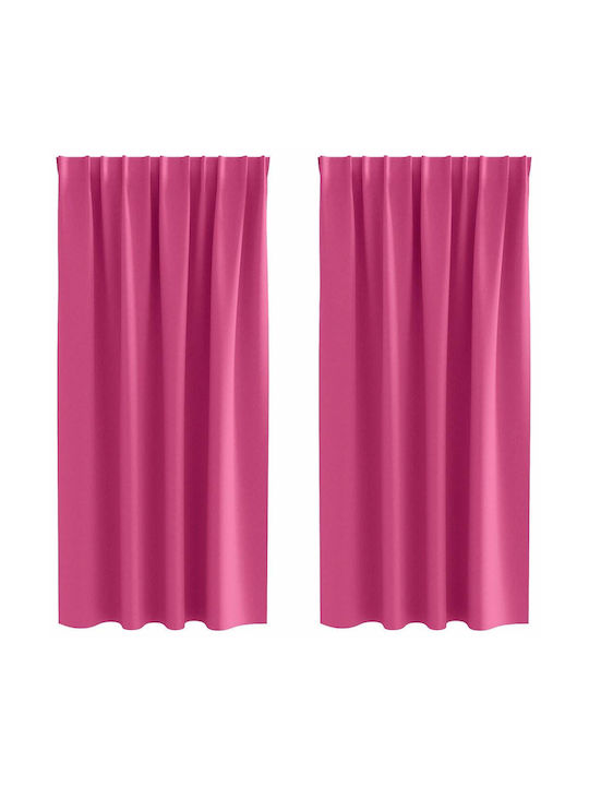 vidaXL Set of Pink Window Blackout Curtains with Pencil Pleat 140x175cm