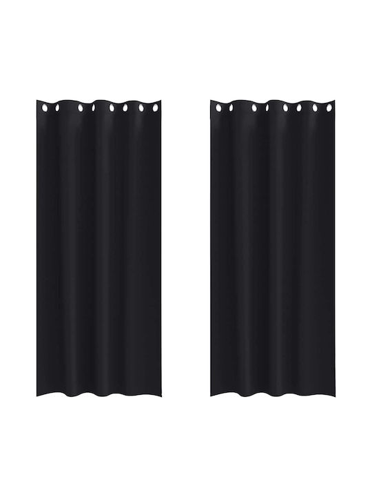 vidaXL vidaXL Vorhänge mit Grommets Schwarz 140x245cm