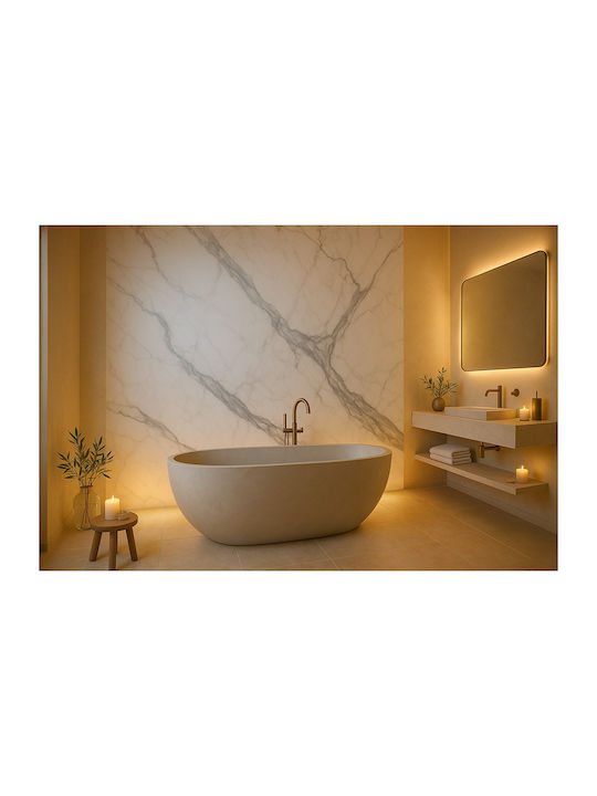 Panouri Decorative 3D Din PVC Cu Adeziv Bej 122x122x0.28cm