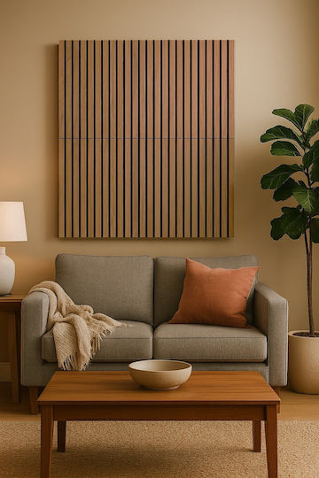 Panouri Decorative 3D Din MDF Walnut Maro 60x60cm 4 Bucăți