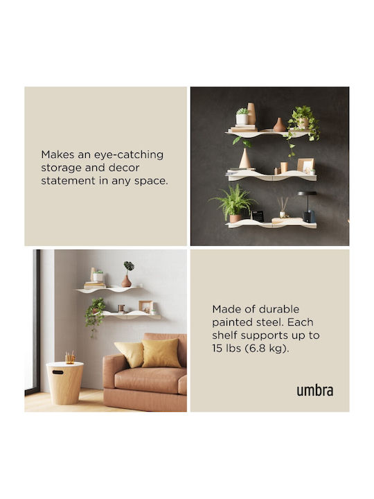Beige Wall Shelves (2 Pieces) 43x18x10cm