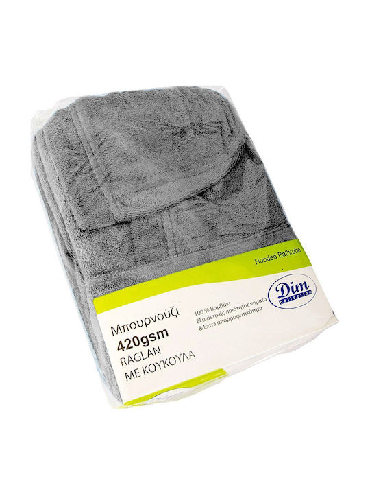 Dimcol 3010 Bathrobe with Hood Grey 420gr/m²