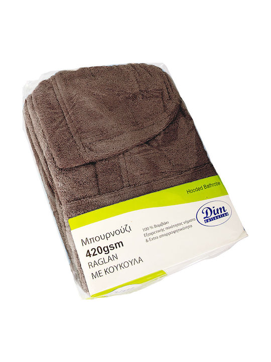 Dimcol 3010 Halat de baie cu Glugă Chocolate 420gr/m²