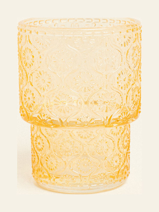 Beauty Home Κηροπήγιο Γυάλινο 7 X 9,2 Cm Πορτοκαλί
