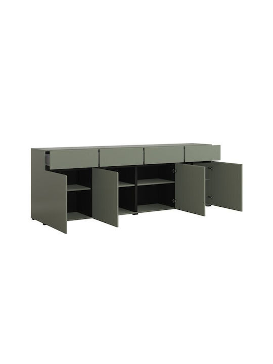 Bufet Alfere 100 cu Sertare Black, Green 225x40x78cm
