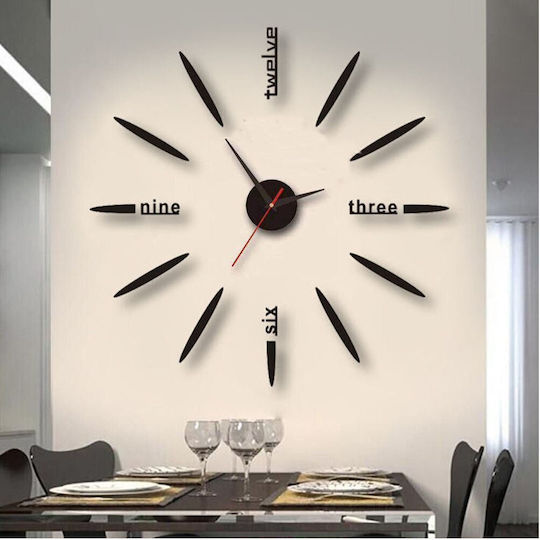 Factory 3D DIY 3D Wall Clock Sticker Plastic Black 10