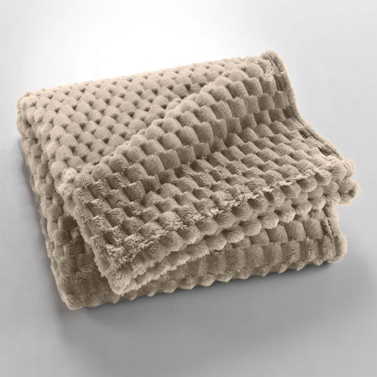 L-c Mini Κουβέρτα Fleece Καναπέ 125x150εκ. Taupe