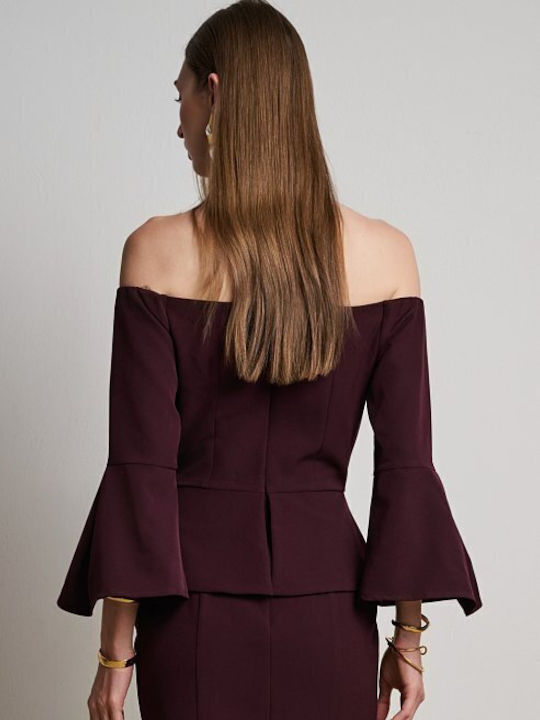 Rochie Midi De Seară Burgundy