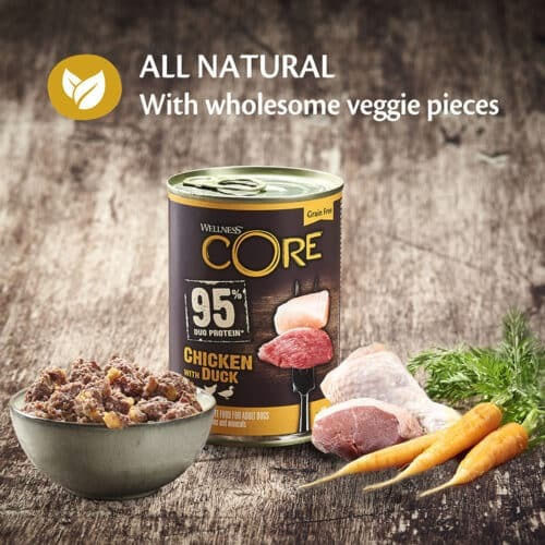 Wellness Core Duo Protein Влажна Храна за Кучета в Може да с Морков, Пилешко и Патица без Зърнени 400гр