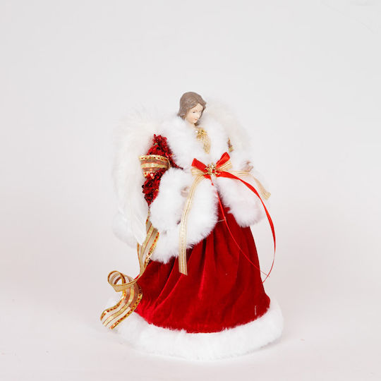 Eurolamp Χριστουγεννιάτικη Υφασμάτινη Φιγούρα Νεράιδα Κόκκινη Μήκους 46εκ.