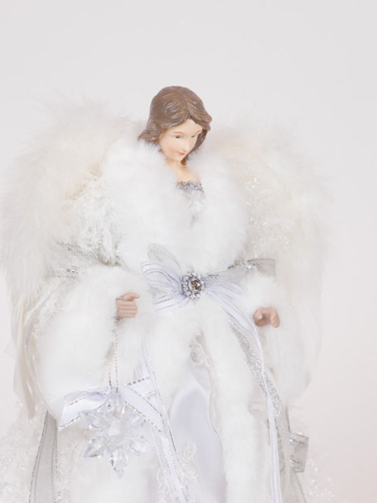 Eurolamp Weihnachtsfigur Nymphe Weiß Kleid Schneeflocken 30cm