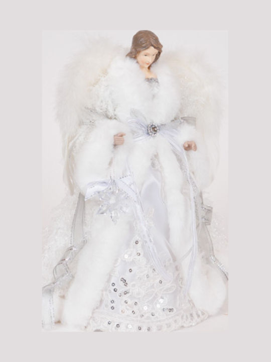 Eurolamp Weihnachtsfigur Nymphe Weiß Kleid Schneeflocken 30cm