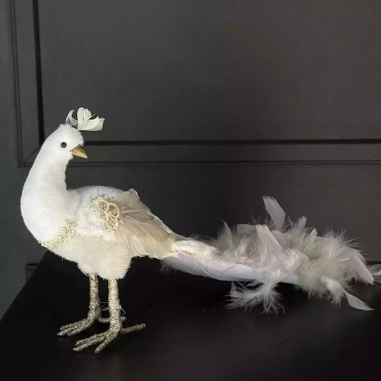 Weihnachtliche Figur Pfau Weiß Διακοσμητικό