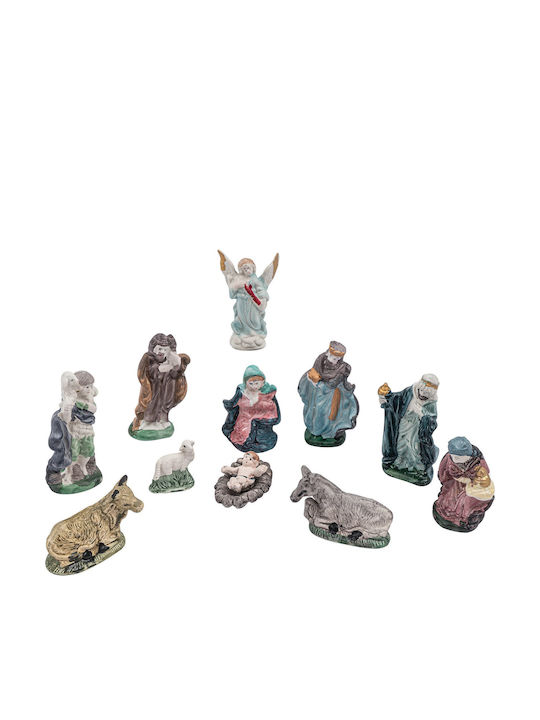 Lianos Christmas Ceramic Figure Manger Height 9cm 11pcs