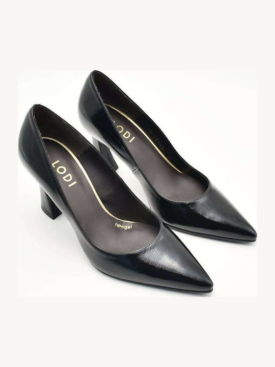 Leather Stiletto Black High Heels